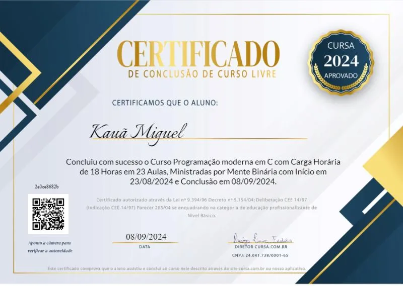 Certificado de Programação moderna em C